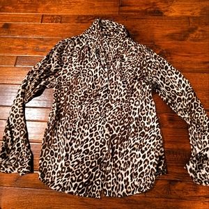 Guess women's medium leopard blouse